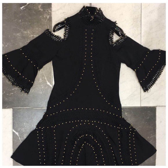 🛍 EMARI Gorgeous Beaded Cold Shoulder Dress - Picture 7 of 8